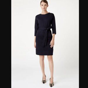 NWT Hobbs London Valentina Dress - Belted Navy Ponte - US 4 / UK 8